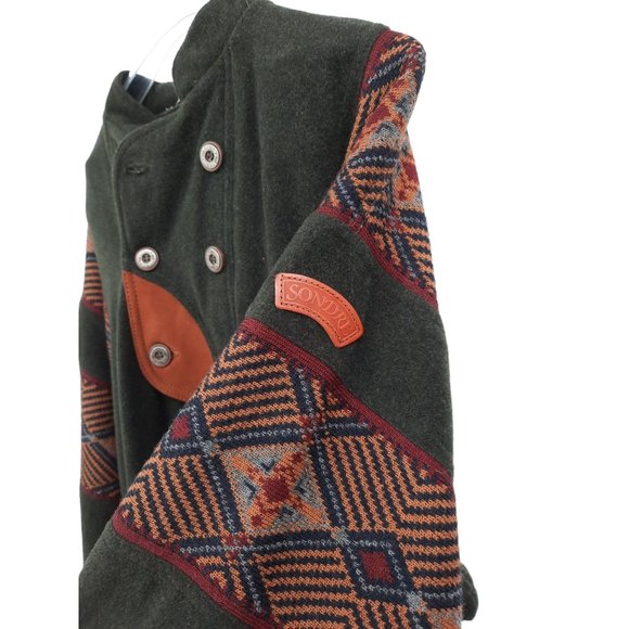 VTG 80s Sondre Poland Swix Sport Green Wool Blend Winter Skiing Sweater Buttons - Picture 9 of 12